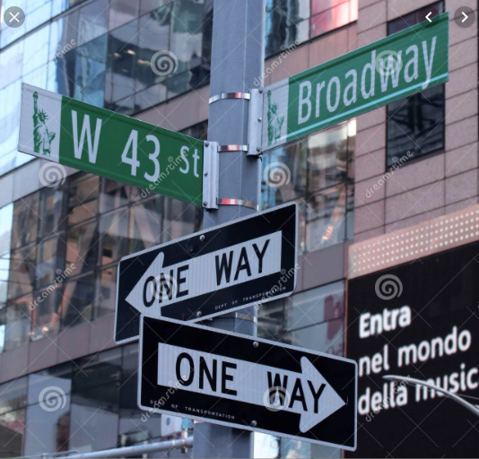 5th Avenue and W 56th Street signs NYC