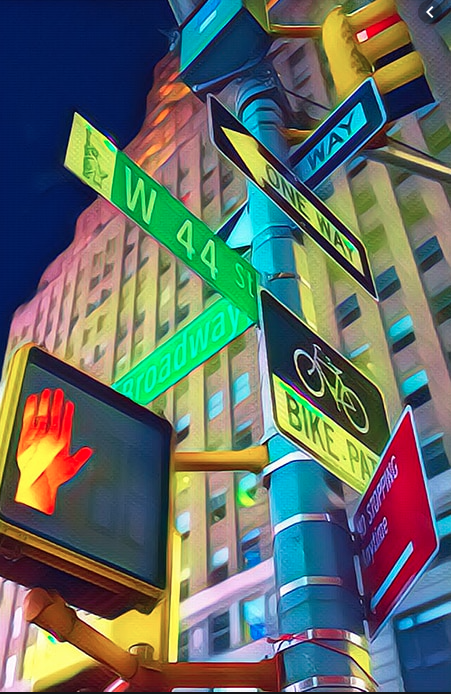 NYC No Standing parking sign before and after